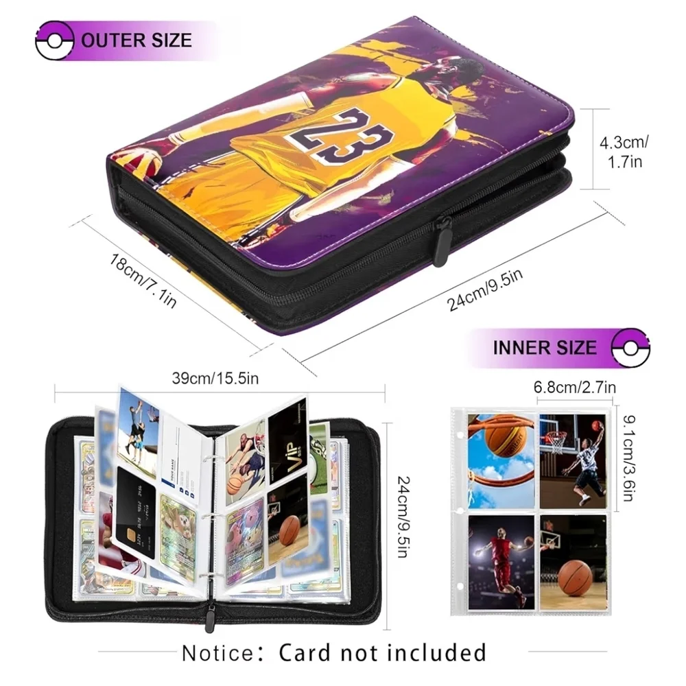 BASKETBALL Trading Card Binder 400 Sleeve Pocket - KING x MAMBA - PURPLE - Picture 5 of 5